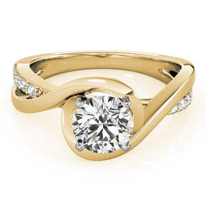 Bague de fiançailles solitaire en or jaune 18 carats avec diamant de 0,13 ct, collection de bagues élégantes en diamant - Product Image 3