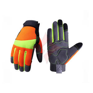 Gants de sécurité multifonctionnels en cuir personnalisables pour mécaniciens, compatibles avec les écrans tactiles, antidérapants, anti-vibrations - Product Image 2