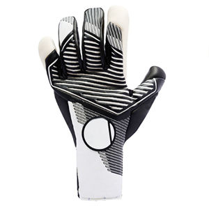 Gants de gardien de but de football noir et blanc avec paume antidérapante et support de doigt pour l'utilisation de match et d'entraînement - Product Image 2