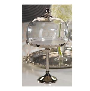 Support à gâteau chic en métal avec dôme en verre, rehaussant l'élégance des arrangements de table de dessert - Product Image 1
