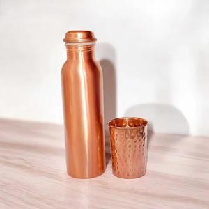 Botella de cobre puro antigua Diseño de diamante brillante Hecho a mano Ayurveda Beneficios para la salud Botella para beber agua Incluye tapa - Product Image 4