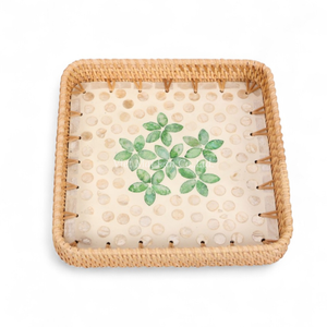 Plateau en rotin de style bohème, design flexible, nacre, vente en gros, approvisionnement en vrac, vaisselle décorative pour hôtels, restaurants, B2B - Product Image 4