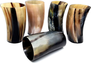 Verre à vin en corne de style Viking, de qualité supérieure, écologique, fait main, avec bordure métallique, idéal pour le cosplay, les foires de la Renaissance, les bars à domicile - Product Image 3