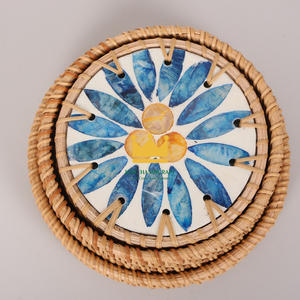 Vietnam Beverage <b>Coasters</b> Shell Rattan Cup Mat <b>Ceramic</b> Table Decoration Accessories - Product Image 2
