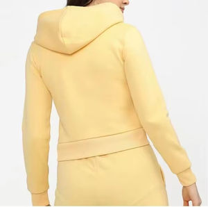 Sudadera Corta Informal de Algodón 100% para Mujer, Sudadera con Capucha Corta, Bordada, Forrada, Lisa - Product Image 2