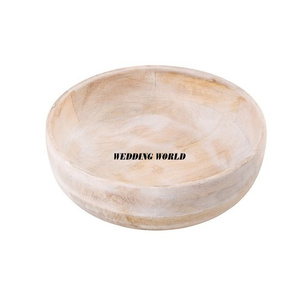 Bol à chocolat en bois de lavage blanc bol sucré fait à la main d'excellente qualité concepteur de forme ronde nouveau bol à chocolat en bois - Product Image 1