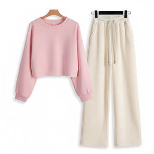 Ensemble deux pièces surdimensionné pour femmes, tenue décontractée élégante, ensemble deux pièces surdimensionné pour le quotidien et les week-ends - Product Image 1