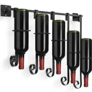 Porte-bouteilles mural vertical en métal pour 9 bouteilles. Décoration de cuisine élégante disponible à prix de gros. - Product Image 3