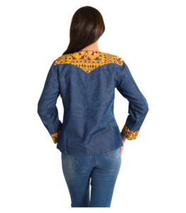 Veste d'hiver à broderie de fleurs à la main courte pour femmes vêtements pour femmes manteau de broderie multicolore de Style indien veste d'hiver - Product Image 5