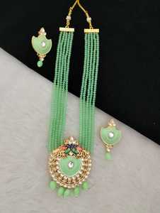 Ensemble collier Maharani Pearl Heritage Design Motifs de style moghol Bijoux uniques en laiton lourd de style vintage pour achat en gros - Product Image 6