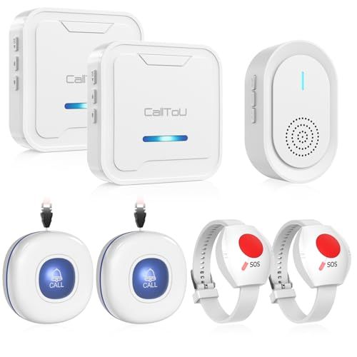 Daytech Wireless Battery-Powered Hospital Cafe Nursing Home Restaurant Therapy Wrist Pager System 150m Range One-Touch Help