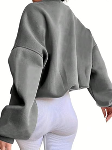 Sudadera de Invierno Extra Grande Personalizada para Mujer, Cuello Redondo, Tejido Grueso, Manga Murciélago, 380g, Cómoda, Estilo Casual Urbano - Product Image 5