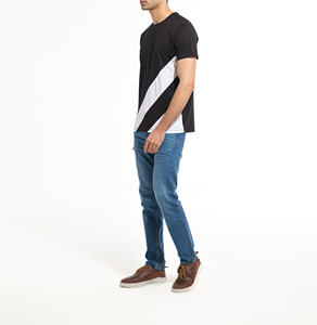 Pull à manches courtes à forte demande Style de panneau latéral de couleur foncée grande taille Logo personnalisé et conception T-shirt uni pour hommes - Product Image 3