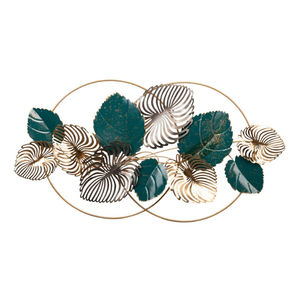 Décoration murale en métal de qualité supérieure avec des feuilles et des fleurs dorées et blanches, art mural moderne en fer, feuille de ginkgo, pour la décoration d'hôtel et de maison - Product Image 4