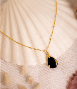 Collier en argent sterling 925 poire Cab noir Onyx pierre précieuse collier classique à la mode pour cadeau de mariage ou fêtes pour les femmes - Product Image 4