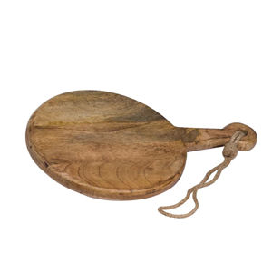 Planche à découper en bois de manguier robuste avec trou de suspension, planche à découper de cuisine, petite planche ronde en bois pour pizza, fruits, fromage - Product Image 1