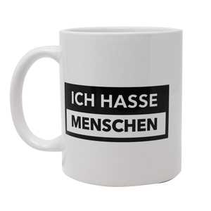 Mug en céramique minimaliste fait main de 15 oz avec impression 'I Hate People', compatible lave-vaisselle et résistant à la chaleur, idéal pour les cadeaux personnalisés - Product Image 1