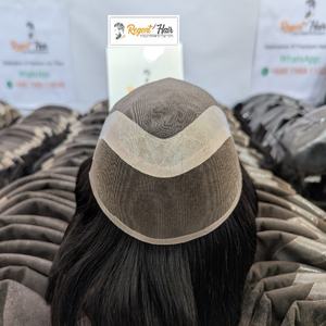 Vente en gros de cheveux Remy indiens REGENT Mono FL à trame nouée à la main 100% Toupet pour hommes Styles droits à vague naturelle - Product Image 6