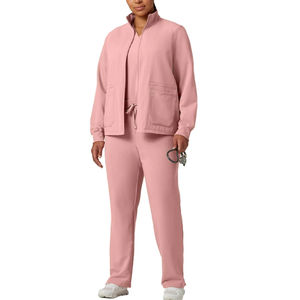 OEM personalizado médico enfermera uniformes Scrubs chaqueta con cremallera para Mujeres Hombres manga larga Doctor Hospital uniforme conjuntos Top chaquetas con cremallera - Product Image 2