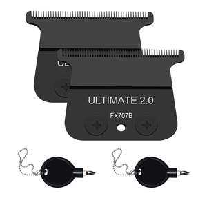 2 lames de rechange professionnelles DLC pour tondeuses à cheveux, en acier inoxydable, alimentées par USB/électrique, pour usage domestique avec prise US - Product Image 6