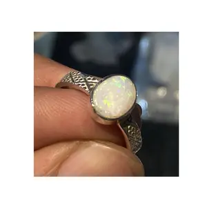 Best Selling 925 Sterling Silver 100% Natural Australian Fine Ring Loose Gemstone Opal Amazing Top Australian Opal Classic