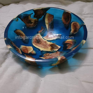 Gran oferta, cuenco para servir ensalada artesanal de seguridad alimentaria, último cuenco decorativo de madera de acacia y resina para decoración de mesa - Product Image 2