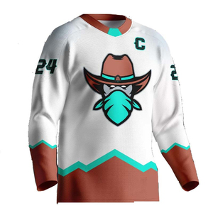 Impression numérique personnalisée 2024 Ensembles de maillots de hockey sur glace OEM 100% polyester - Product Image 4