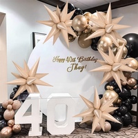 Ballon en feuille métallique 4D Starburst de 26 pouces, ballon étoile à pointes pour la décoration de fête d'anniversaire ou de mariage