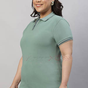 Camiseta de Polo transpirable de gran tamaño para mujer, diseño de Cuello clásico con estilo informal holgado inspirado en la ropa de calle para Polo - Product Image 3