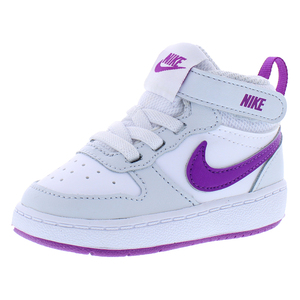Zapatillas Nike Court Borough Mid 2 para bebés/niños pequeños Color: Platino puro/Morado vivo 100% auténticas - Product Image 1