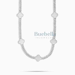 Collar de cadena de eslabones cubanos de 2 filas ostentoso de 8MM para hombre, estilo Hip Hop, joyería fina de moissanita de plata S925 - Product Image 4