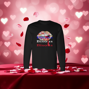 T-shirt a maniche lunghe premium per San Valentino con baci francesi e amanti romantici - Product Image 1
