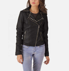 Nouvel arrivage de blouson bombardier d'hiver en cuir grande taille pour femmes fermeture éclair courte respirant coupe-vent logo sur le devant - Product Image 3