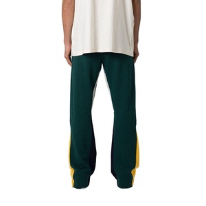 Midweight 100% Fleece Eco-Friendly Quick-Drying Breathable Casual <b>Flare</b> Pants <b>Trousers</b> <b>Men</b> Wide Leg Drawstring Closure - Product Image 2