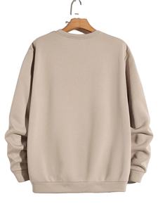 Sweat-shirt en polaire respirant à coupe régulière imprimé personnalisé en polyester/coton confortable pour homme, style uni teint, automne-hiver - Product Image 6