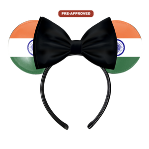 Diadema Personalizada Hecha a Medida con Orejas de Ratón, Diseño Pre-Aprobado, Bandera de la India H.E.R. Accesorios - Product Image 1