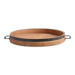 Plato DE SERVICIO DE MADERA vintage con asas hechas a mano Bandeja de diseño de lujo multifuncional para ocasiones de aniversario - Product Image 6