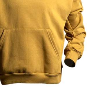 Mustard <b>Yellow</b> Pullover Hoodie for Men Heavyweight Cotton Fleece Kangaroo Pocket Hooded Sweatshirt Casual Streetwear - Product Image 5
