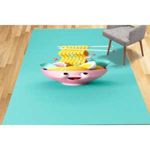 Printed <b>Rug</b> - Modern Ramen Noodle Design <b>Kitchen</b> <b>Runner</b> <b>Rug</b>,Luxury Velvet <b>Rug</b> - Product Image 2