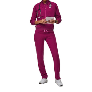 Venta caliente Simple Enfermería Scrubs Top Cordón Bellbottom Pantalones Mujeres Enfermera Stretch Scrubs Set Enfermería Fancy Doctor Uniforme Set - Product Image 6