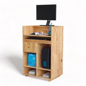 COD68056 Rubber Wood <b>Computer</b> Desk with Shelves 74x50cm Laptop Table for Bedroom Living Room <b>Office</b> Desk with Storage Features - Product Image 1