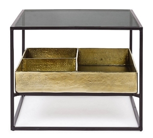 Meubles de salon de luxe de haute qualité Table basse moderne nordique Table basse unique plateau carré avec verre - Product Image 1