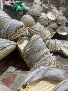 ตะกร้าไม้ไผ่สานเวียดนามแท้ตะกร้าทรงกลมทำด้วยมือใช้สำหรับการอบแห้งเมล็ดพืชการทำความสะอาดแบบดั้งเดิมการเกษตร - Product Image 4