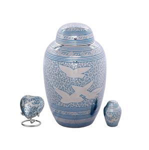 Brass Cremation Pet <b>Urn</b> Set Of 2 Size: 6" 8" Black with Golden <b>Cat</b> Face Engraved With High Quality - Product Image 6