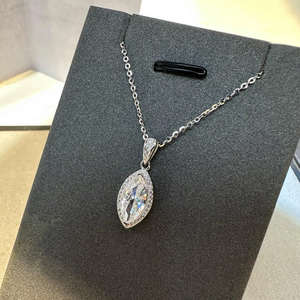 Collar con Colgante de Plata de Ley 925 con Diseño de Halo, Moissanita Marquise VVS de 1.00 CT, Ojos de Caballo, Regalos Exquisitos para Uso Diario - Product Image 6