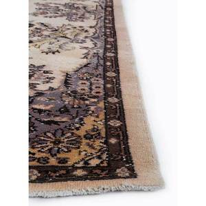 Alfombras de Lana Anudadas a Mano de Estilo Vintage, con Patrones Florales y Abstractos en Rosa y Morado, para Sala de Estar o Pasillo - Pae-1459 - Product Image 4