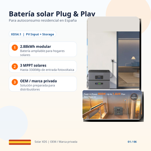 Batería Solar XDS4.1 de 2.88kWh, Plug and Play, con 3 Entradas MPPT, Sistema de Almacenamiento Solar para Balcón de 3300W para <span class=keywords><strong>España</strong></span>, OEM - Product Image 1