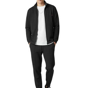 ชุดวอร์มผ้าวาฟเฟิลแบบมีซิปสำหรับผู้ชายเสื้อแจ็คเก็ตและกางเกงวิ่งแบบมีซิปที่ทันสมัยเหมาะสำหรับชุดลำลอง - Product Image 1