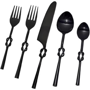 Couverts enduits de couleur crème couverts en acier inoxydable idéal pour la cuisine café de table usage domestique manche en céramique blanche ensemble de 6 pièces - Product Image 5