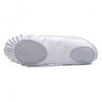 Chaussons de danse en toile à semelle fendue avec semelle extérieure en TPR pour femmes et filles - Confort respirant et ajustement doux pour utilisation en studio